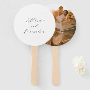 Classic Black and White Photo Elegant Wedding Hand Fan