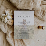 Classic Black and White Photo Elegant Wedding Invitation<br><div class="desc">Classic wedding invitation with a simple and minimal design with a combination of traditional serif fonts and an elegant script along with your date in a large format for a modern touch, over your favorite photo. The back has a second photo for a total of two pictures. This elegant wedding...</div>