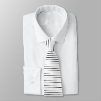 Classic Black and White Pinstripes Neck Tie
