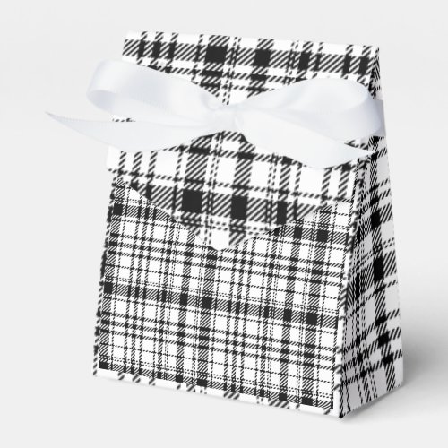  Classic Black and White Plaid  Favor Boxes