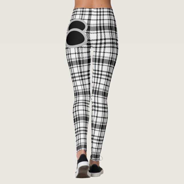  Classic Black and White Plaid  Leggings (Back)