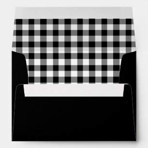 Classic Black And White Plaid Pattern Envelope