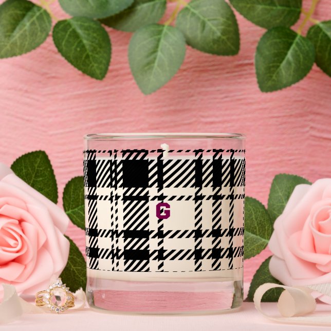  Classic Black and White Plaid  Scented Candle (Wedding)