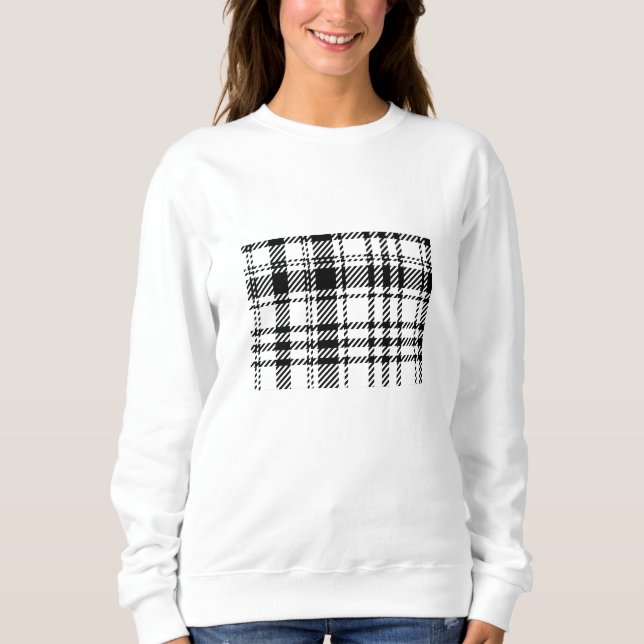  Classic Black and White Plaid  Sweatshirt (Front)