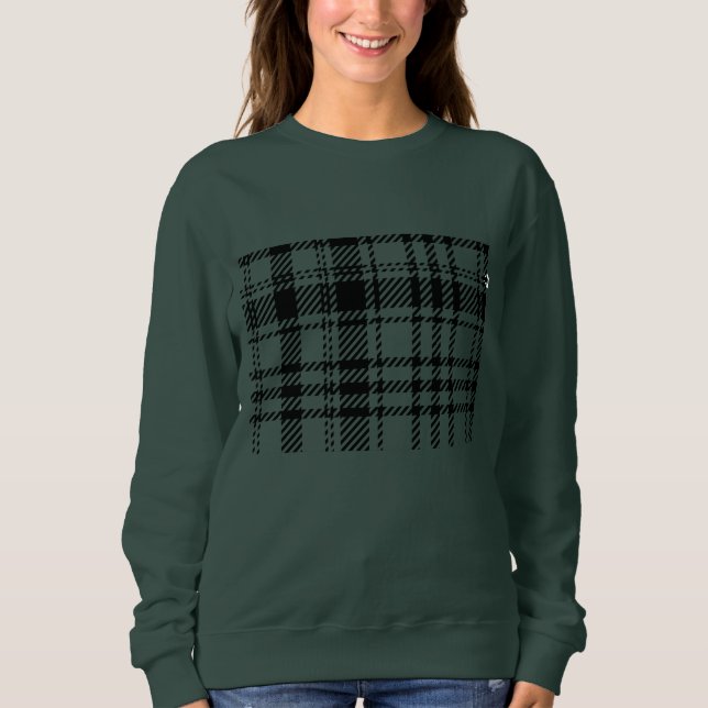  Classic Black and White Plaid  Sweatshirt (Front)