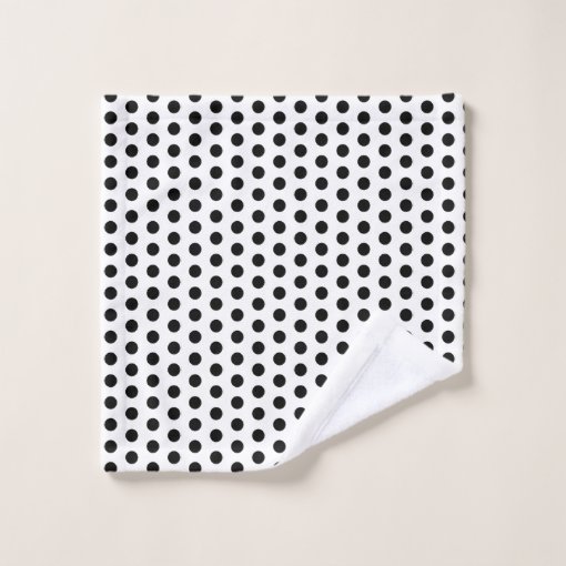 Classic Black and White Polka Dot Bath Towel Set Zazzle