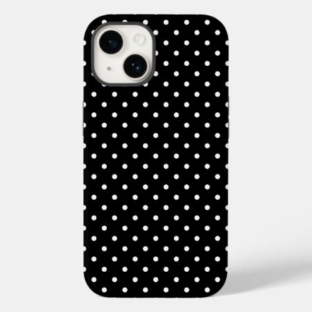 Classic Black And White Polka Dot Pattern 14 Case-mate Iphone 14 Case