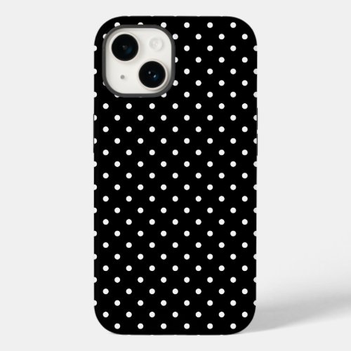 Classic Black and White Polka Dot Pattern 14 Case_Mate iPhone 14 Case