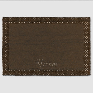Classic Black and White Polka Dot Pattern Fiber Doormat