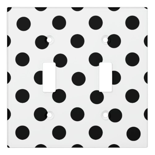 Classic Black and White Polka Dot Pattern Light Switch Cover
