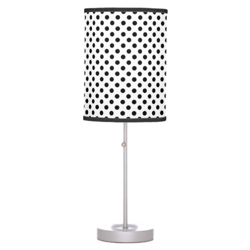 Classic Black and White Polka Dot Pattern Table Lamp