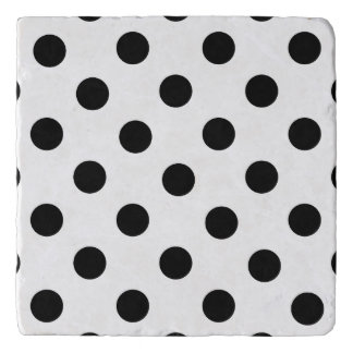 Classic Black and White Polka Dot Pattern Trivet