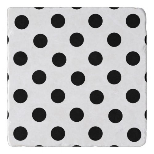 Classic Black and White Polka Dot Pattern Trivet