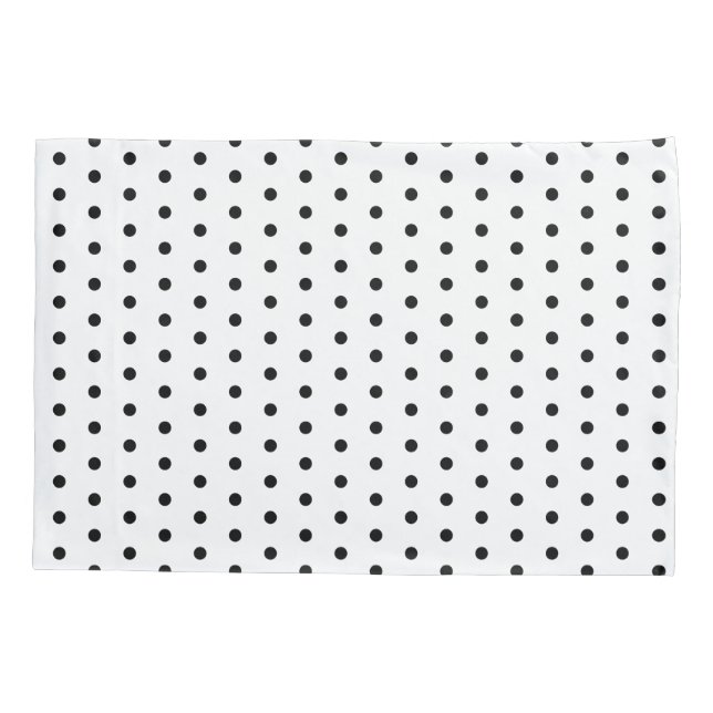 Classic Black and White Polka Dot  Pillow Case (Back)