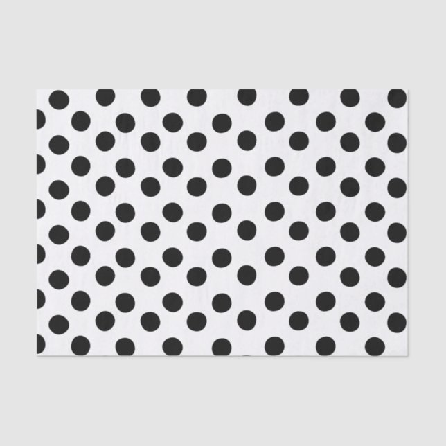 Classic Black and White Polka Dot Tissue Paper (Front)