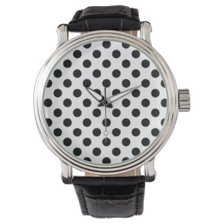 Classic Black and White Polka Dot Watch