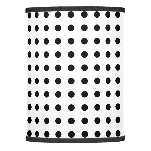 Classic black and white polka dots lamp shade (Front)