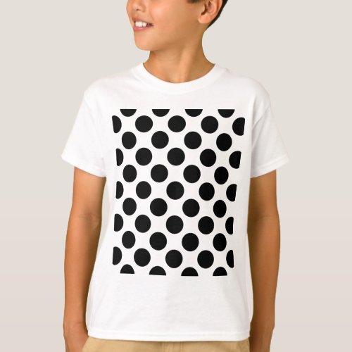 Classic Black and White Polka Dots Pattern T_Shirt