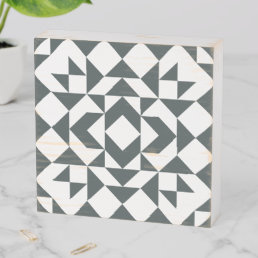 Classic Black and White Quilt Block Wooden Box Sign