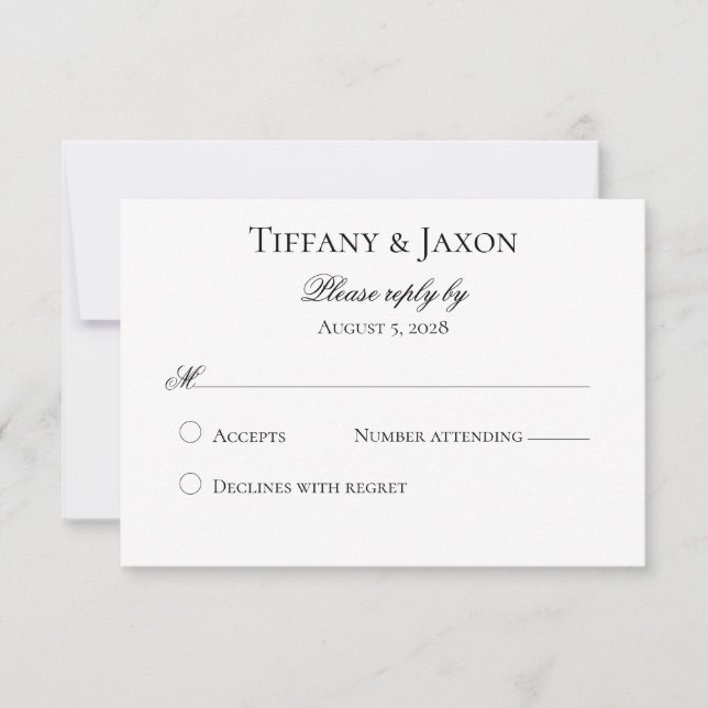 Classic Black and White RSVP Card (Front)
