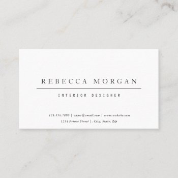 Classic Black And White Simple Business Card by stacey_meacham at Zazzle