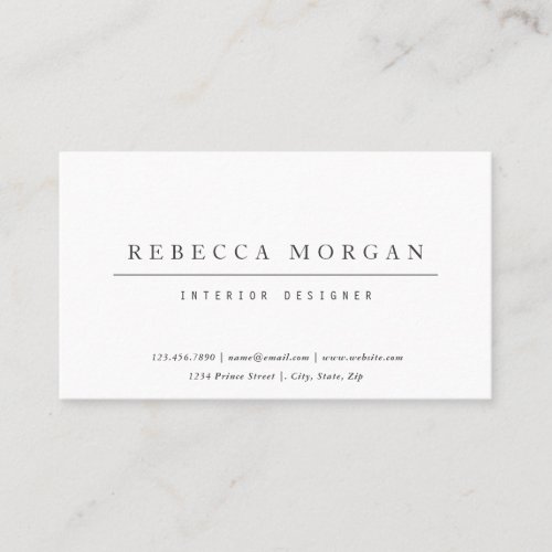 Classic Black and White Simple Business Card