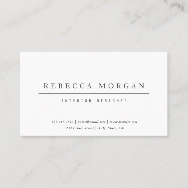 Classic Black and White Simple Business Card (Front)