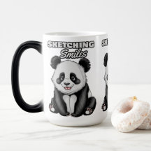 Classic Black And white Sketch Style Panda 