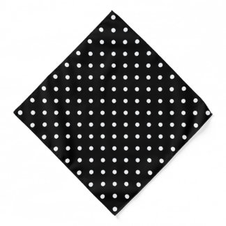 Classic Black and White Small Polka Dot Pattern Bandana
