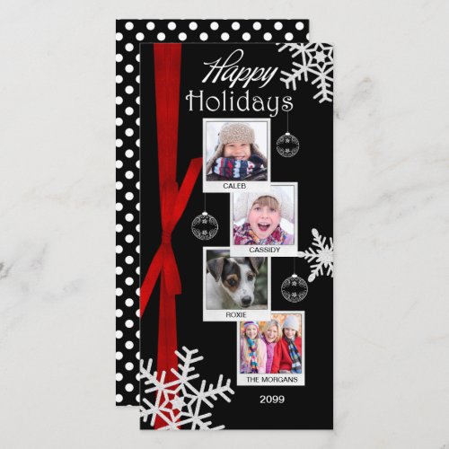 Classic Black and White Snowflake 4_Photo Holiday Card