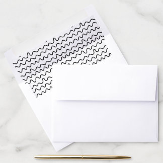 Classic Black and White Squiggly Lines Pattern Envelope Liner