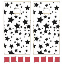 Classic Black and White Stars Cornhole Set
