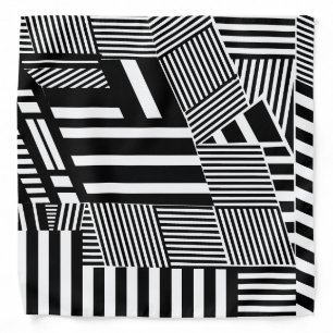 Classic Black and White Stripe Bandana