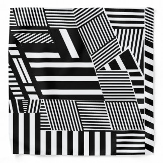 Classic Black and White Stripe Bandana