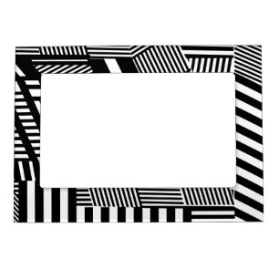 Classic Black and White Stripe Magnetic Picture Frame