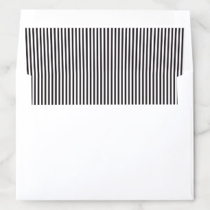 Classic Black and White Stripe Minimalist Wedding Envelope Liner