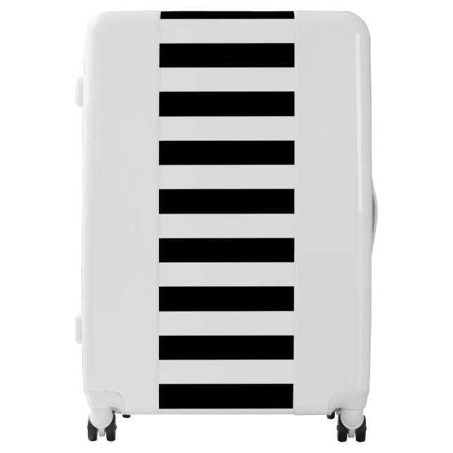 Classic Black and White Striped Pattern Luggage (Front)