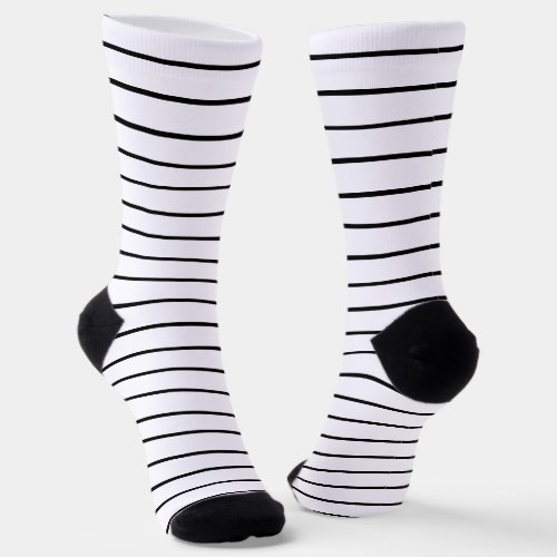 Classic Black And White Striped Socks