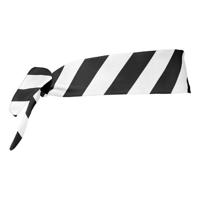 Classic Black and White Striped Tie Headband (Rotate 270)