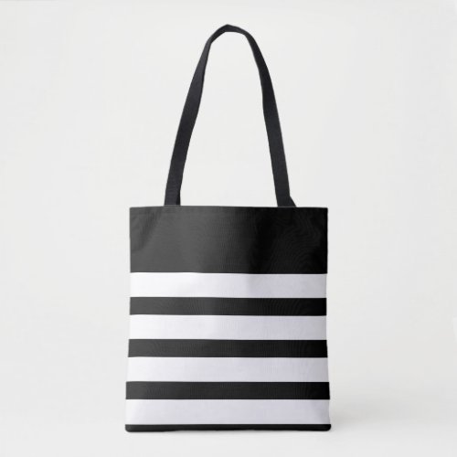 Classic Black and White Striped Tote Bag