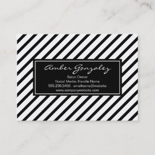 Classic Black and White Stripes Business Card