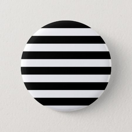 Classic Black And White Stripes Button