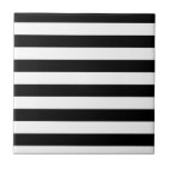 Classic Black And White Stripes Ceramic Tile at Zazzle