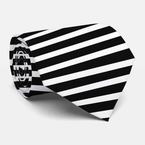 Classic Black And White Stripes Neck Tie