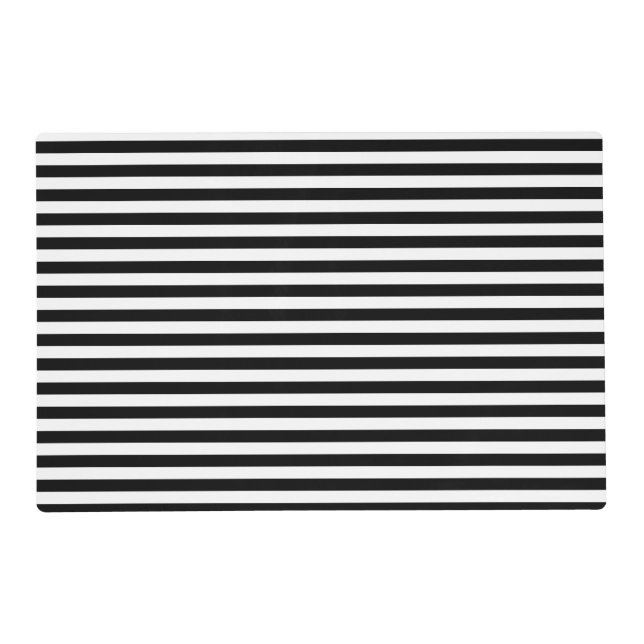 Classic Black and White Stripes Placemat (Front)