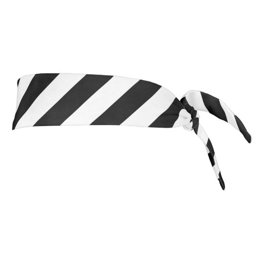 Classic Black and White Stripes Tie Headband