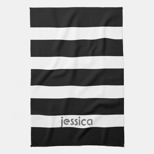 Classic Black And White Stripes Towel (Vertical)
