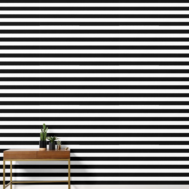 Classic Black And White Stripes  Wallpaper (Hallway)