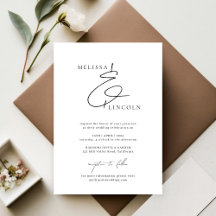 Classic Black and White Stylish Script Wedding