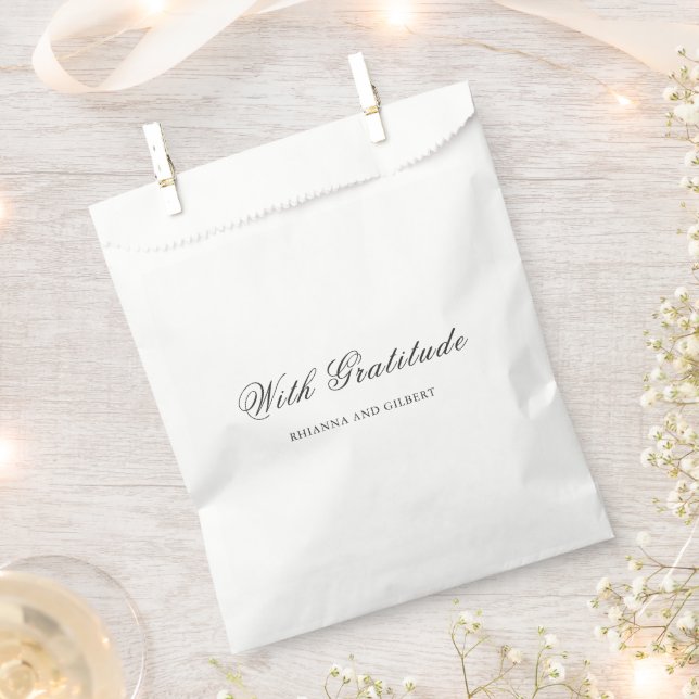 Classic Black and White Timeless Wedding Favor Bag (Clipped)